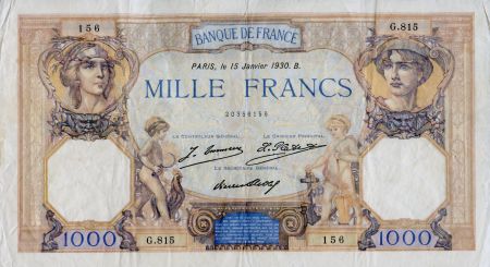 France 1000 Francs Cérès et Mercure - 15-01-1930 Série G.815 - TTB