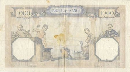 France 1000 Francs Cérès et Mercure - 16/12/1937 Série F3127