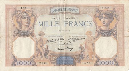 France 1000 Francs Cérès et Mercure - 17-07-1930 - Série Y.935