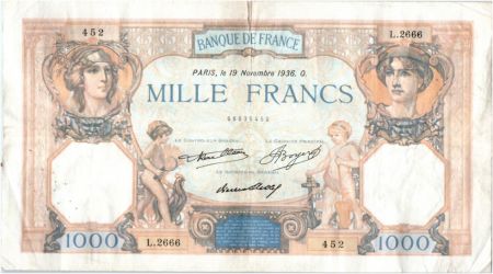 France 1000 Francs Cérès et Mercure - 19-11-1936 Série L.2666