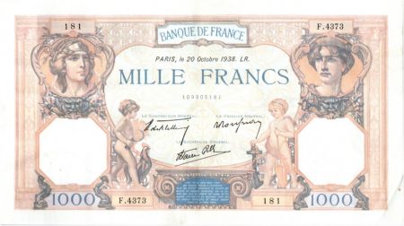 France 1000 Francs Cérès et Mercure - 20-10-1938 Série F.4373-181