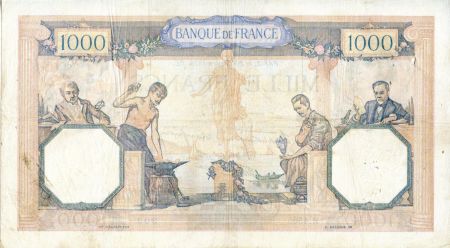 France 1000 Francs Cérès et Mercure - 20/10/1938 Série R.4505 - TTB