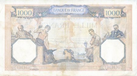 France 1000 Francs Cérès et Mercure - 21/09/1939 Série L.7837 - TTB
