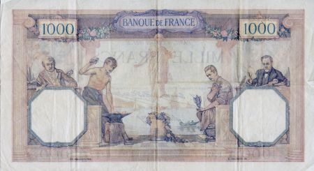 France 1000 Francs Cérès et Mercure - 22-08-1927 Série P.476 - TTB