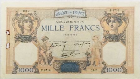 France 1000 Francs Cérès et Mercure - 23-05-1940 Série Z.9716 - TTB