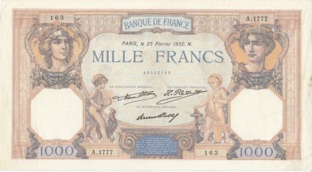 France 1000 Francs Cérès et Mercure - 25-02-1932 Série A.1777