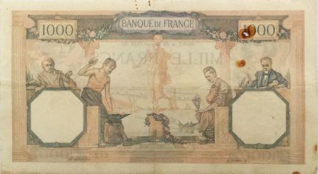 France 1000 Francs Cérès et Mercure - 26-01-1939 Série C.5822 - TTB