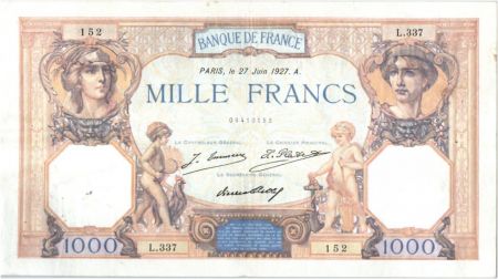 France 1000 Francs Cérès et Mercure - 27-06-1927 Série L.337