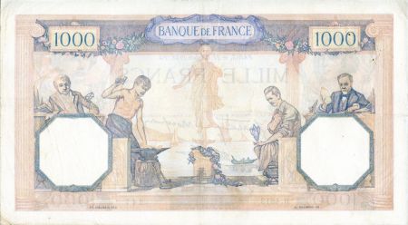 France 1000 Francs Cérès et Mercure - 27/10/1938 Série H.4813 - TTB