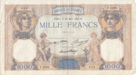 France 1000 Francs Cérès et Mercure - 30-03-1933 - Série F.2396