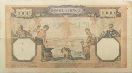 France 1000 Francs Cérès et Mercure - 30-03-1939 Série D.6502 - TB+