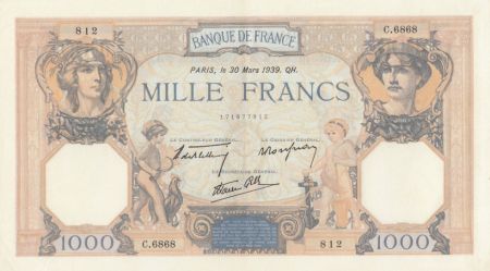 France 1000 Francs Cérès et Mercure - 30-03-1939 Série D.6868