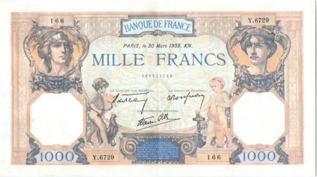 France 1000 Francs Cérès et Mercure - 30-03-1939 Série Y.6729