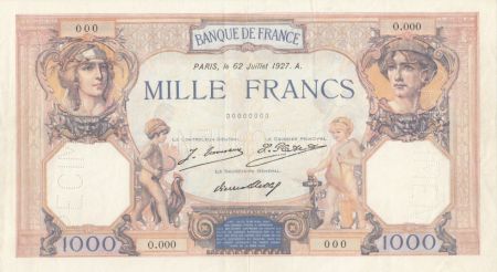 France 1000 Francs Cérès et Mercure - Spécimen 62-07-1927