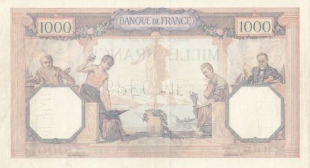 France 1000 Francs Cérès et Mercure - Spécimen 62-07-1927