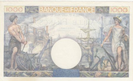 France 1000 Francs Commerce et Industrie - 13-07-1944 - Série Q.4009 - SPL