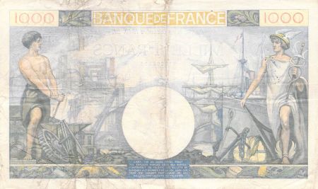 France 1000 Francs Commerce et Industrie - 19-12-1940 Série J.1209 - PTTB