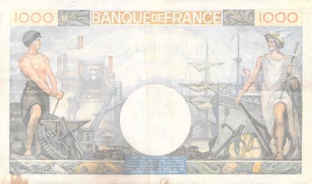 France 1000 Francs Commerce et Industrie - 19-12-1940 Série Y.1297 - TTB