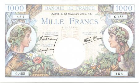 France 1000 Francs Commerce et Industrie - 1940