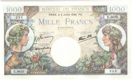 France 1000 Francs Commerce et Industrie - 1944