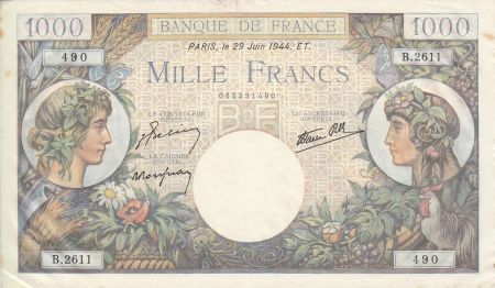 France 1000 Francs Commerce et Industrie - 29-06-1944 Série B.2611