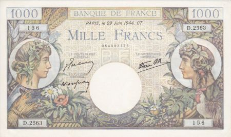 France 1000 Francs Commerce et Industrie - 29-06-1944 Série D.2563
