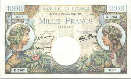 France 1000 Francs Commerce et Industrie - 29-06-1944 Série K.2563