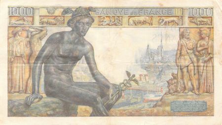 France 1000 Francs Déesse Déméter - 02-06-1943 - Série Q.6056 - PTTB