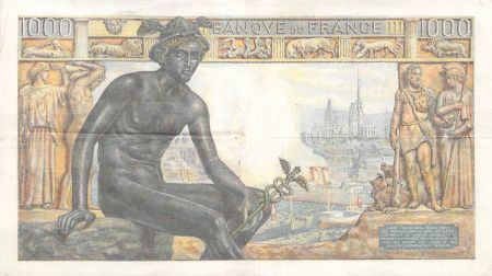 France 1000 Francs Déesse Déméter - 03-12-1942 - Série E.2124 - PTTB