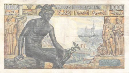 France 1000 Francs Déesse Déméter - 03-12-1942 - Série F.2063 - TB+