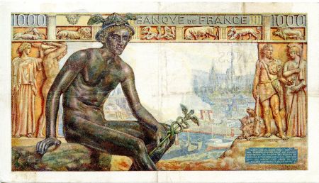 France 1000 Francs Déesse Déméter - 03-12-1942 Série R.2042 - TTB