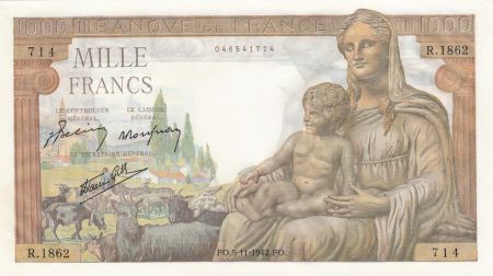 France 1000 Francs Déesse Déméter - 05-11-1942 - Série R.1862