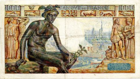 France 1000 Francs Déesse Déméter - 05-11-1942 Série G.1769 - TTB