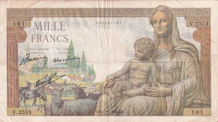 France 1000 Francs Déesse Déméter - 07-01-1943 - Série V.2513