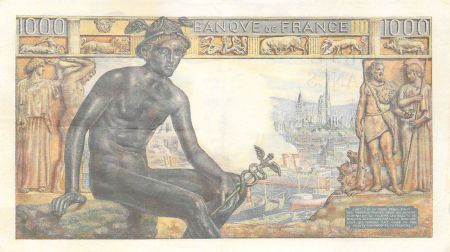 France 1000 Francs Déesse Déméter - 07-01-1943 - Série W.2826 - TTB