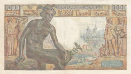 France 1000 Francs Déesse Déméter - 08-04-1943 Série Q.4650 - TTB