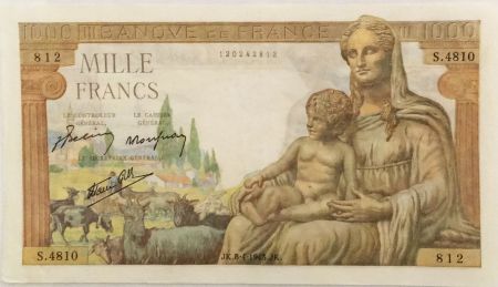 France 1000 Francs Déesse Déméter - 08-04-1943 Série S.4810 - TTB+