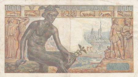 France 1000 Francs Déesse Déméter - 10-12-1942 Série A.2162 - TTB