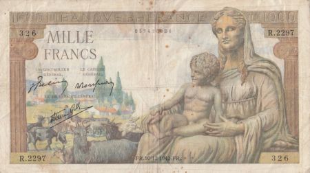 France 1000 Francs Déesse Déméter - 10-12-1942 Série R.2297