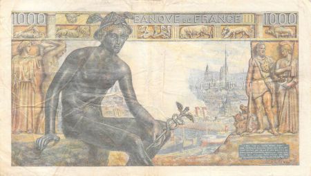 France 1000 Francs Déesse Déméter - 11-02-1943 - Série G.3751 - TB+