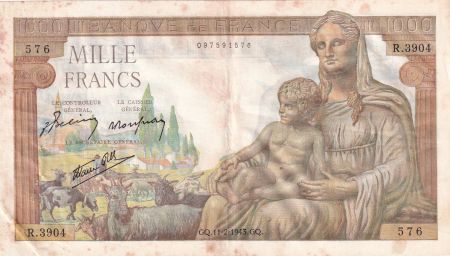 France 1000 Francs Déesse Déméter - 11-02-1943 - Série R.3904