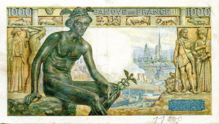 France 1000 Francs Déesse Déméter - 11-06-1942 Série M.541 - TTB