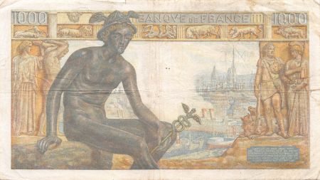 France 1000 Francs Déesse Déméter - 13-08-1942 Série B.951 - TB+