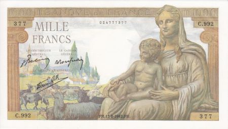 France 1000 Francs Déesse Déméter - 13-08-1942 Série C.992