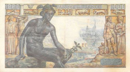 France 1000 Francs Déesse Déméter - 20-05-1943 - Série O.5697 - PTTB