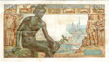 France 1000 Francs Déesse Déméter - 20-05-1943 Série X.5621