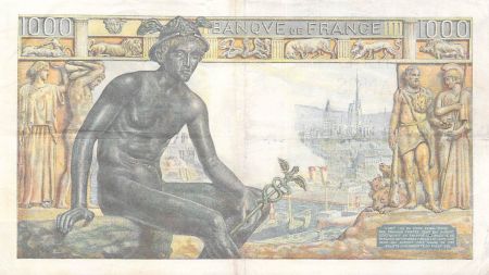 France 1000 Francs Déesse Déméter - 20-08-1942 - Série Z.1037 - PTTB