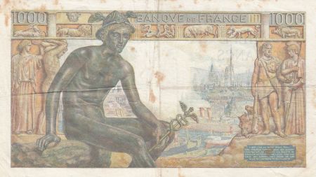 France 1000 Francs Déesse Déméter - 20-08-1942 Série E.1017 - p.TTB