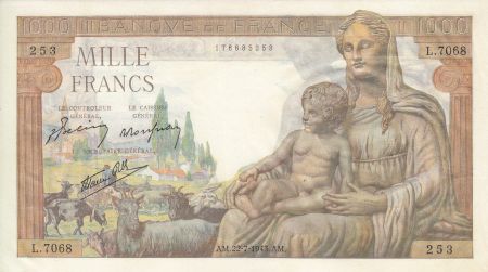 France 1000 Francs Déesse Déméter - 22/7/1943 Série L. 7068