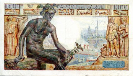 France 1000 Francs Déesse Déméter - 24-09-1942 Série E.1433 - TTB